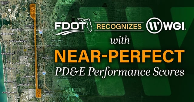 FDOT Recognizes WGI with Near-Perfect PD&E Performance Scores