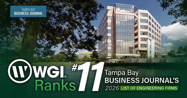 WGI Ranked #11 on Tampa Bay Business Journal's 2026 List of Engineering Firms