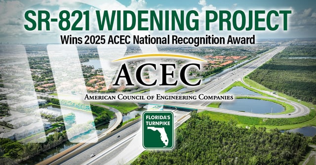 2025 ACEC National Recognition Award: SR-821 Widening from SR-836 to NW 106th Street