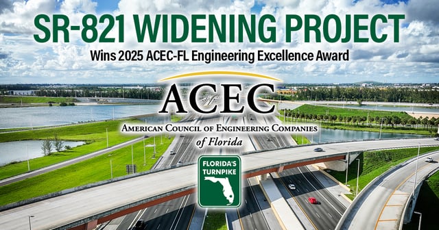 ACEC Florida's 2025 Engineering Excellence Grand Award: SR-821 Widening from SR-836 to NW 106th Street
