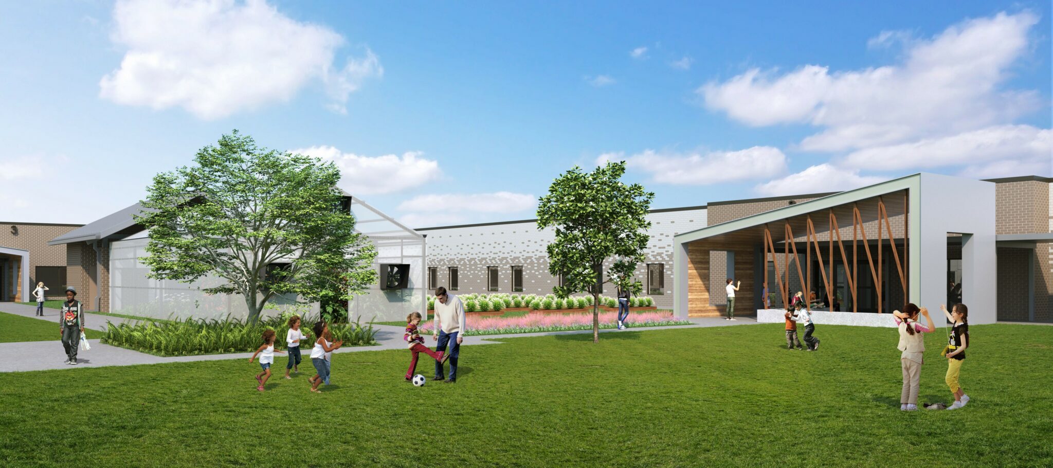 rendering of kids playing around