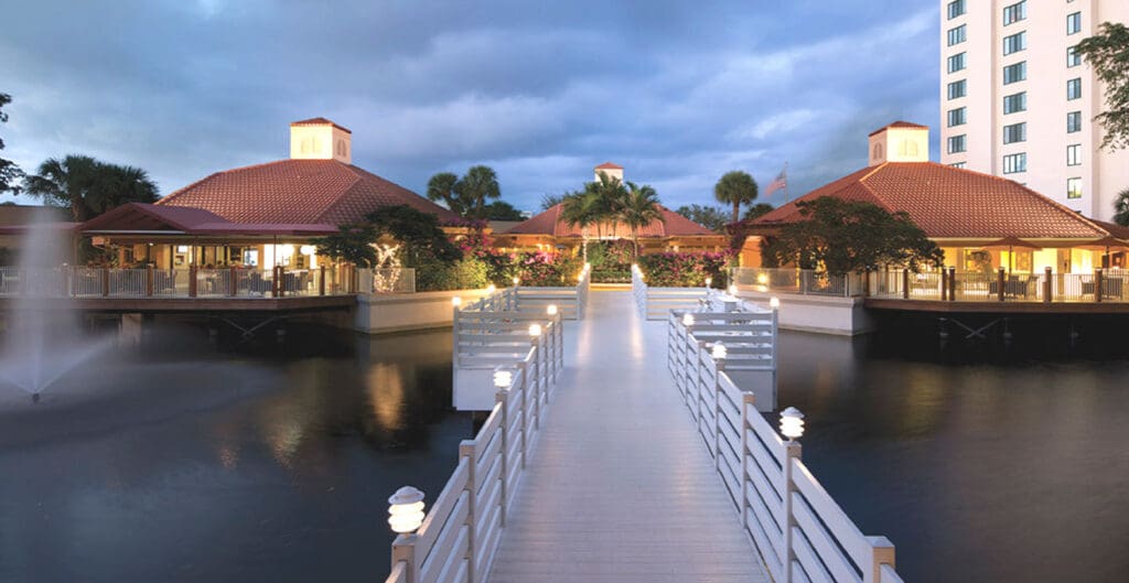 Pier leading to buildings
