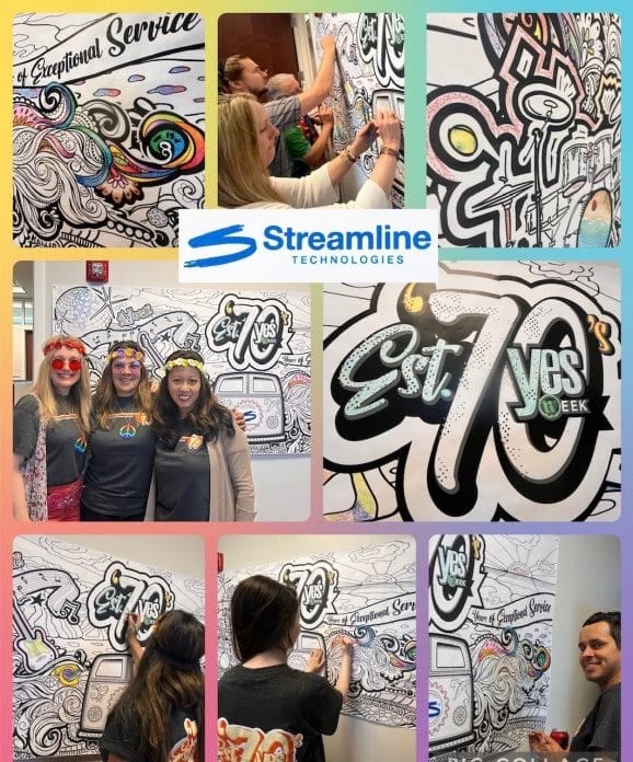 collage of coloring wall