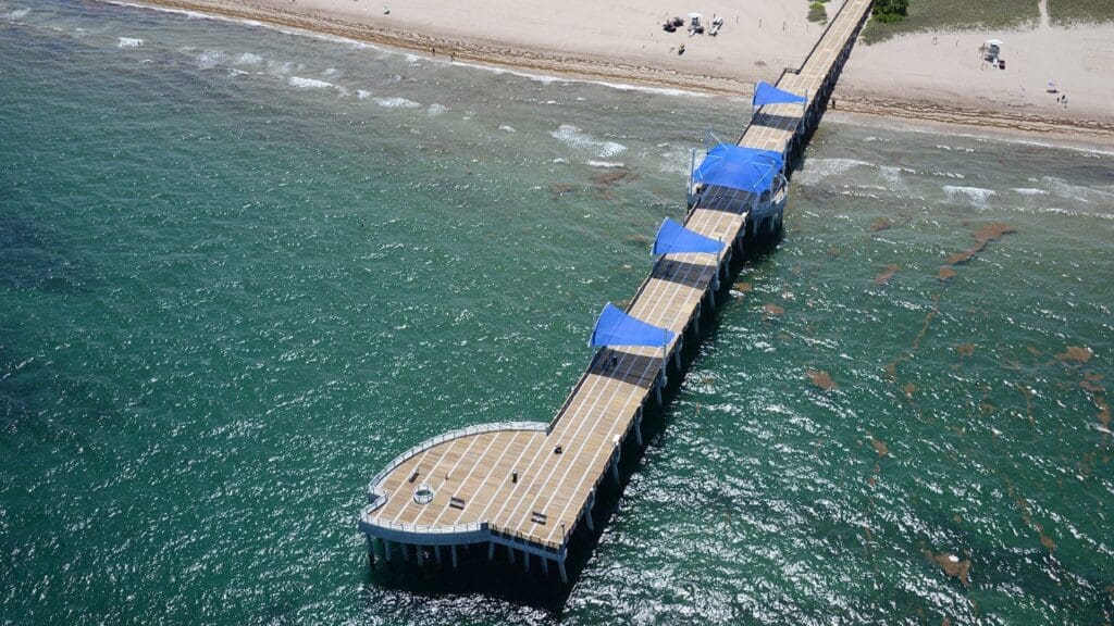 aerial view of bridge