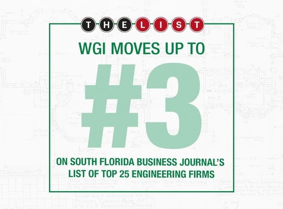 2019 South Florida Business Journal Top 25 Engineering Firms: WGI Moves to #3