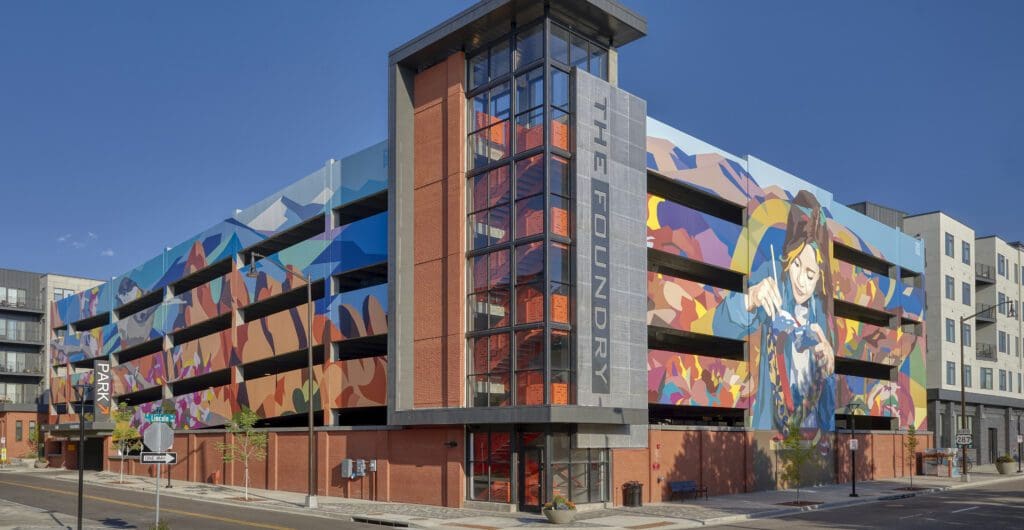 Mural on the parking garage in downtown Loveland