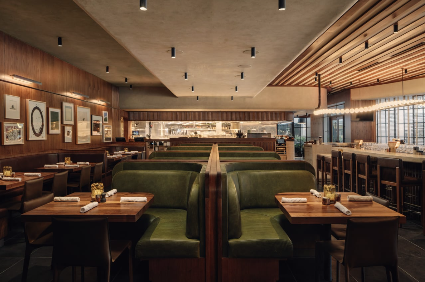 inside booths and tables