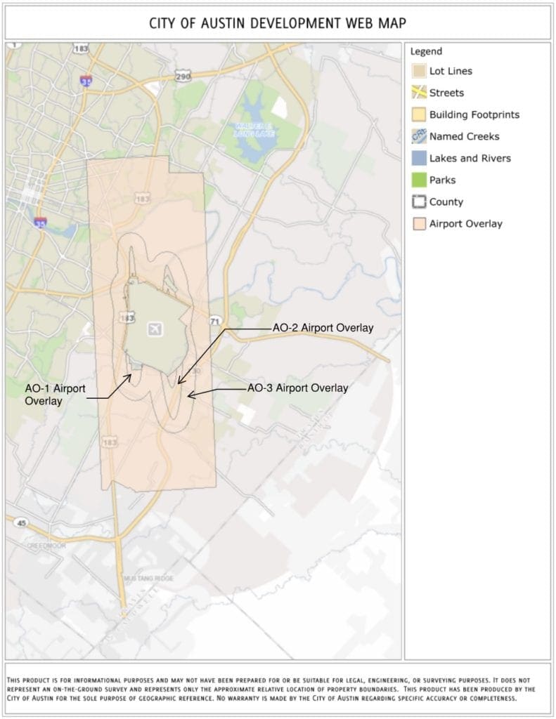 Airport Overlay Map Austin