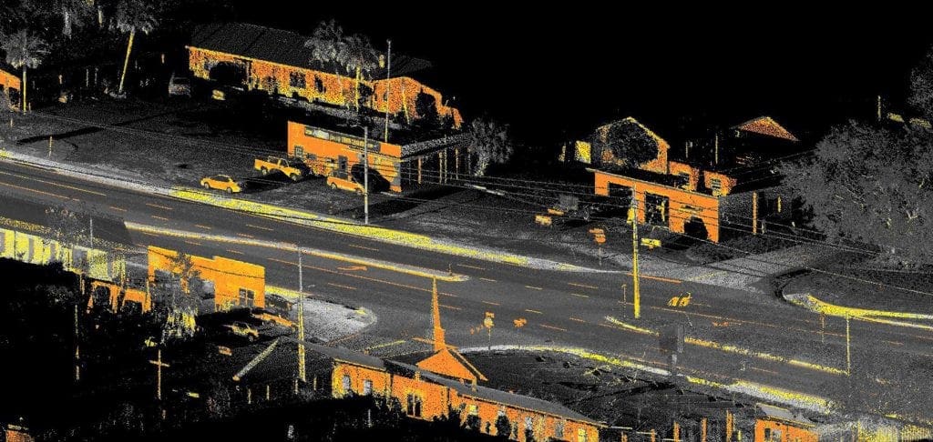 Mobile lidar point cloud data