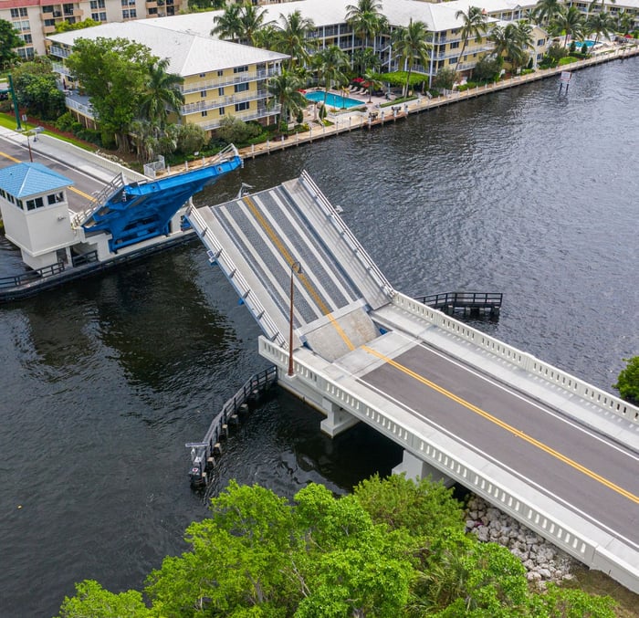 Boca Club Bridge Over Intracoastal Waterway Camino Real Road — image 1