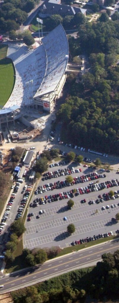 aerial stadium parking
