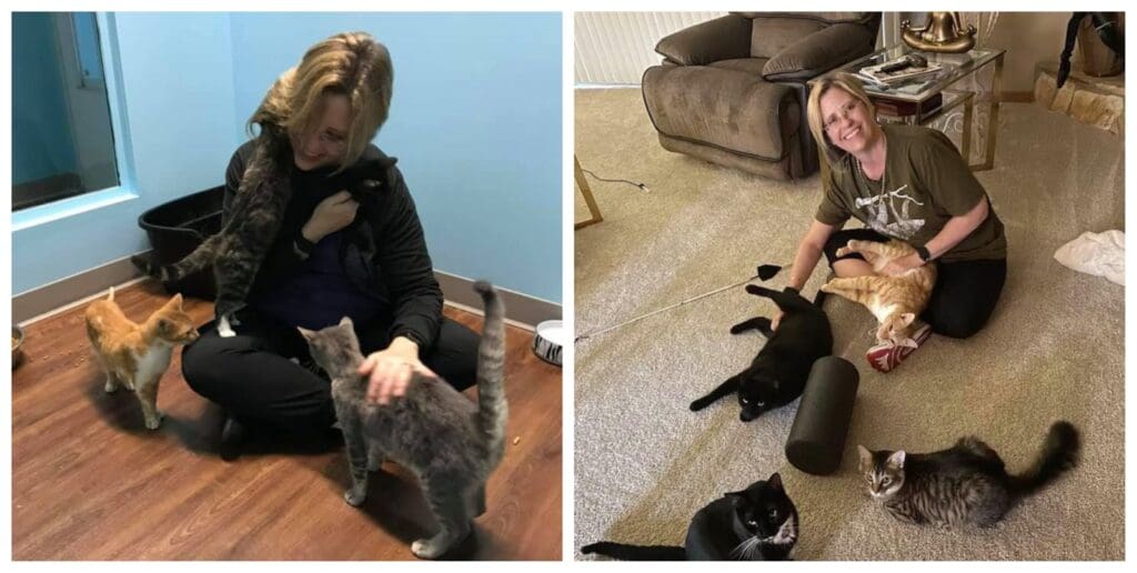 Jennifer Priem fostering kittens