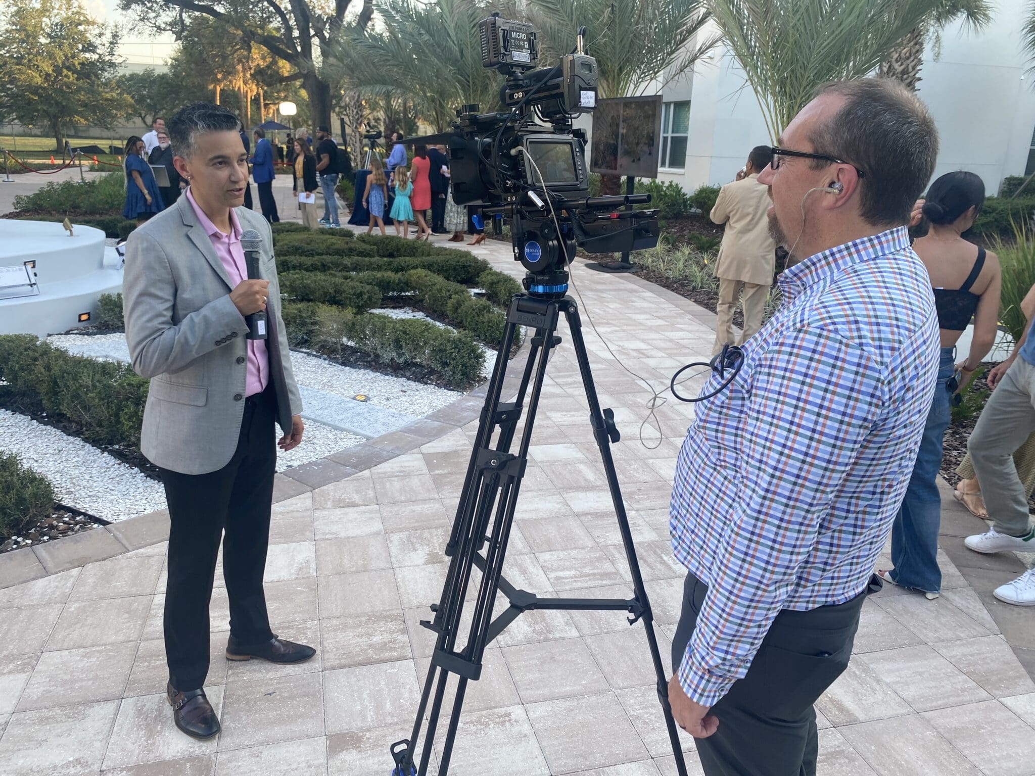 Marcia Alvarado, WGI's Tampa Structural Engineering Market Leader interviews at the unveiling of "Boulevard Flow"