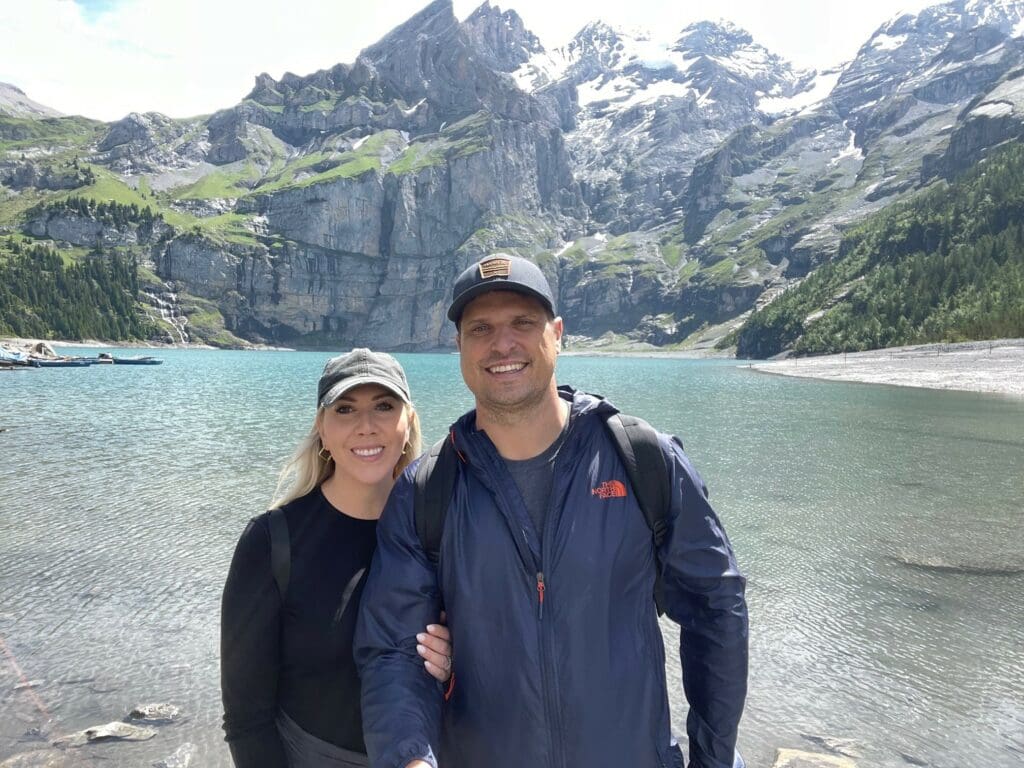 Keegan Larson and wife in Switzerland