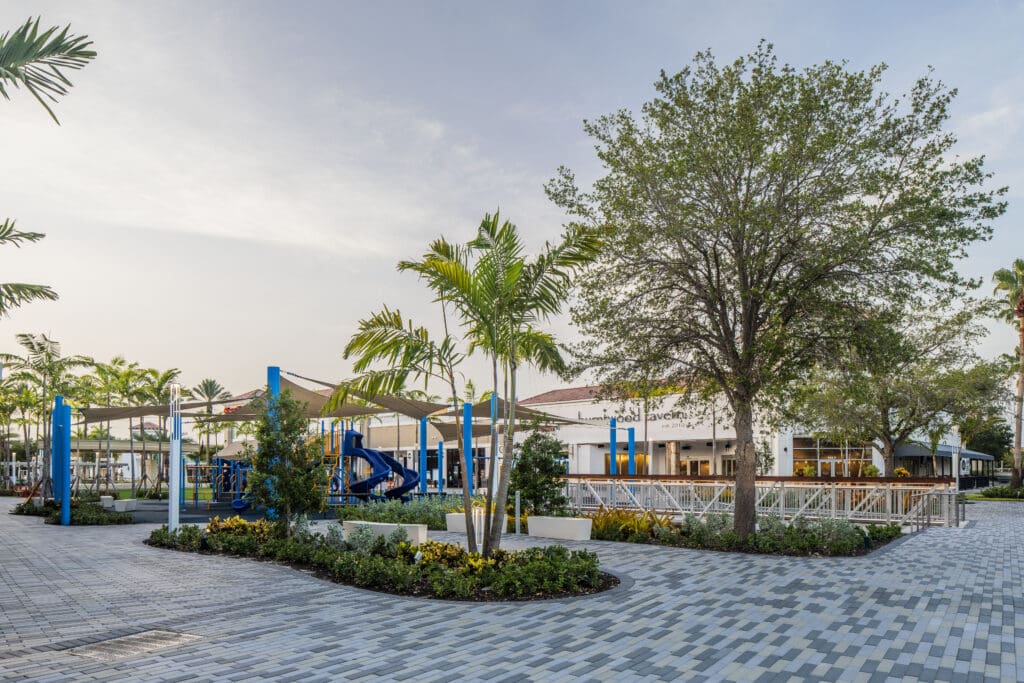plants along a playground