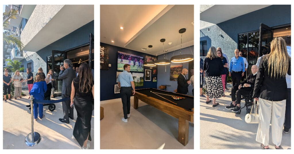 collage of grand opening