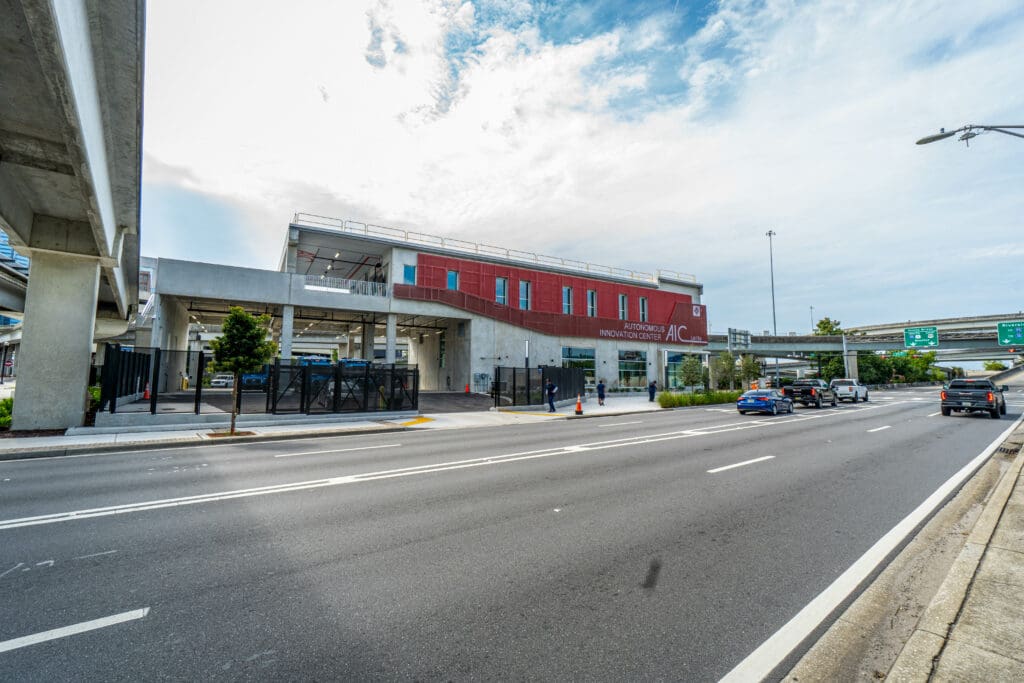 angled street view of building