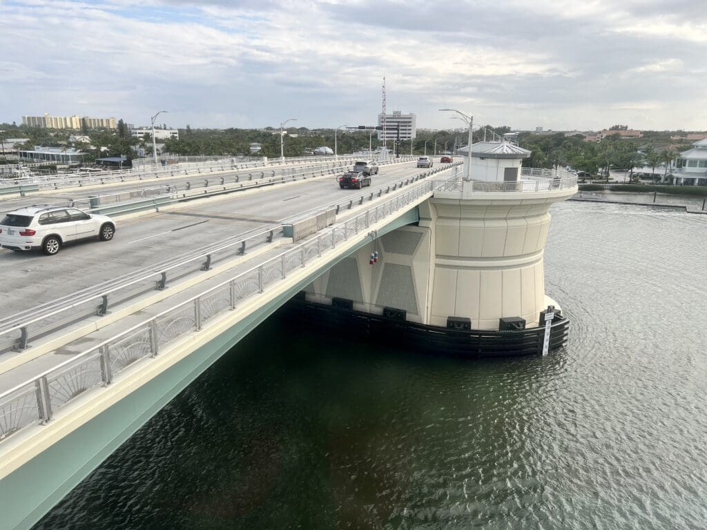 aerial view of bridge