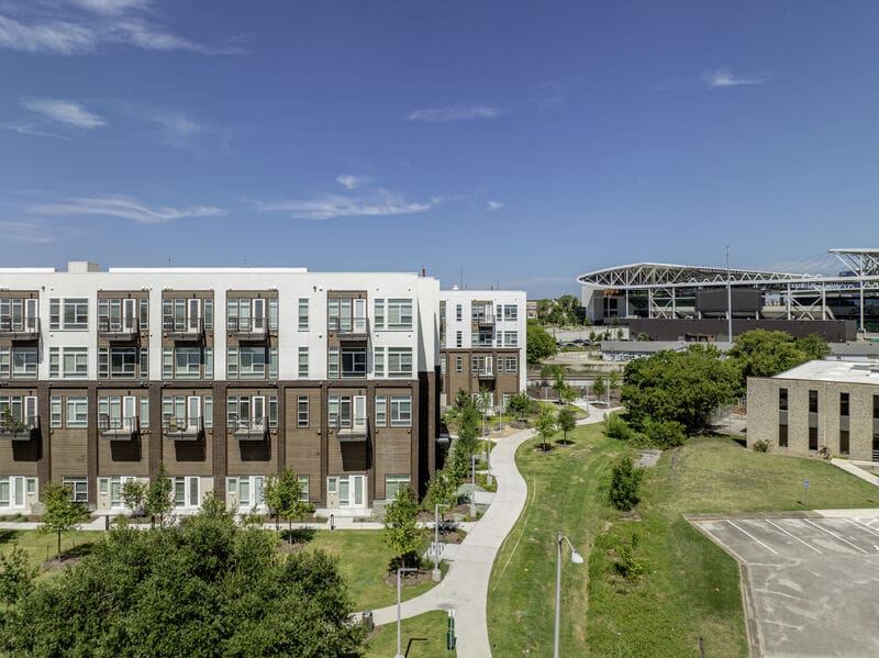 stadium in back