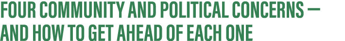 Four Community and Political Concerns — and How to Get Ahead of Each One
